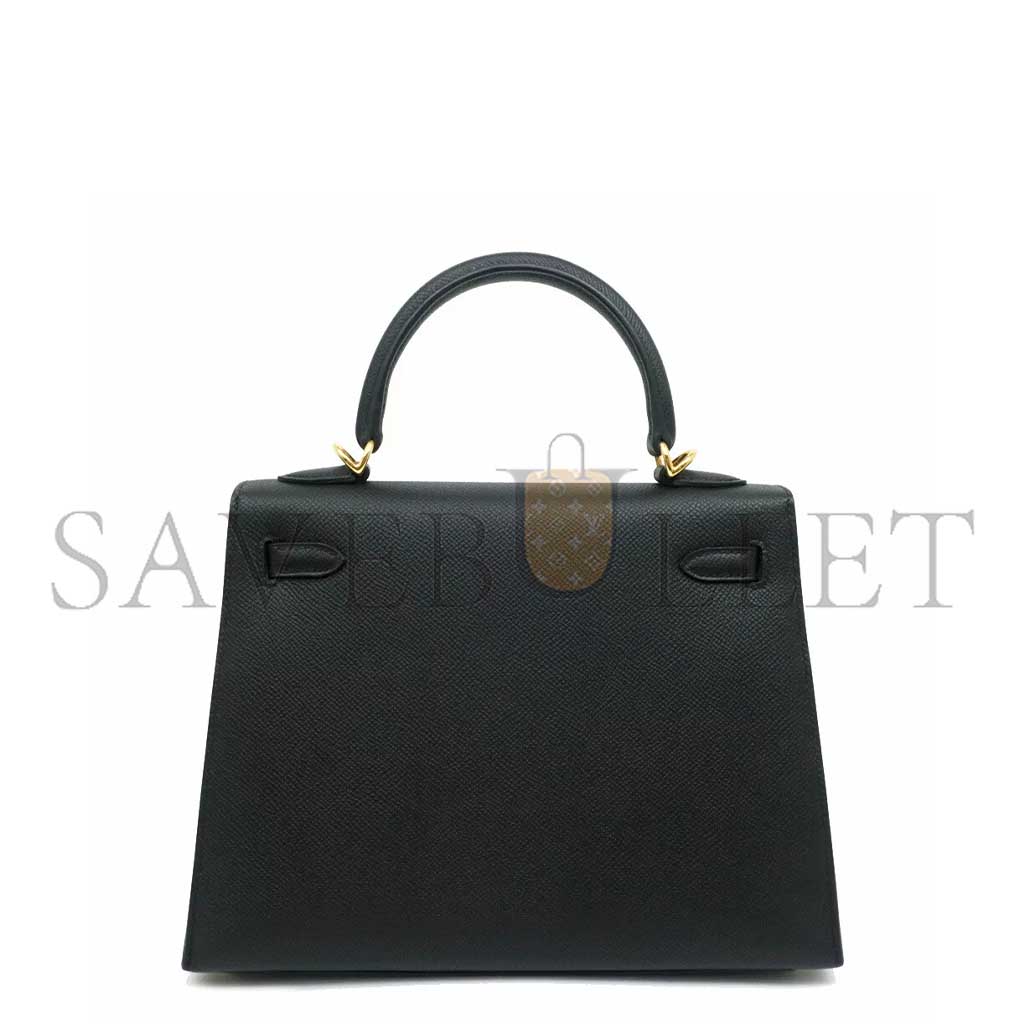 HERMÈS MASTER KELLY 25 BLACK GOLD BUCKLE (25*17*7cm)